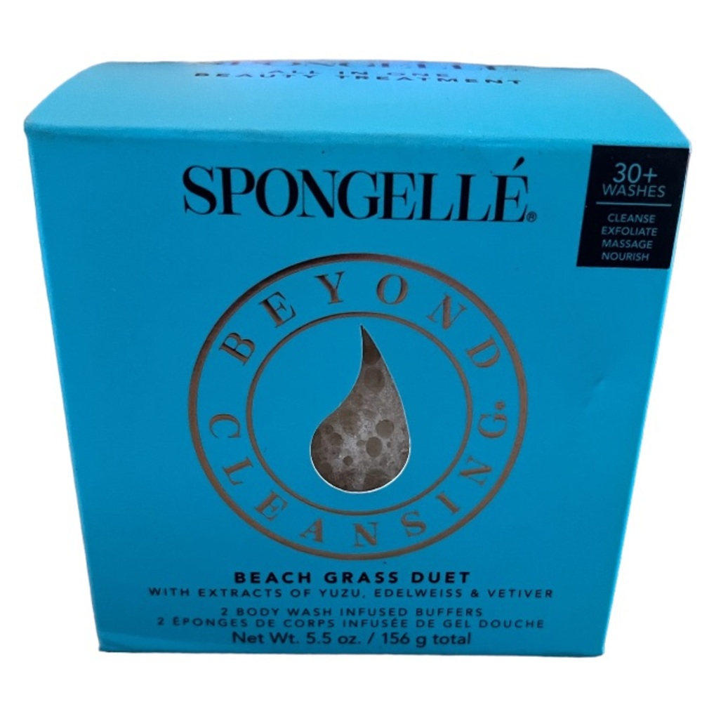 Spongelle Beach Grass Duet Body Wash Infused 2 Buffers 30+ Washes Yuzu Vetiver